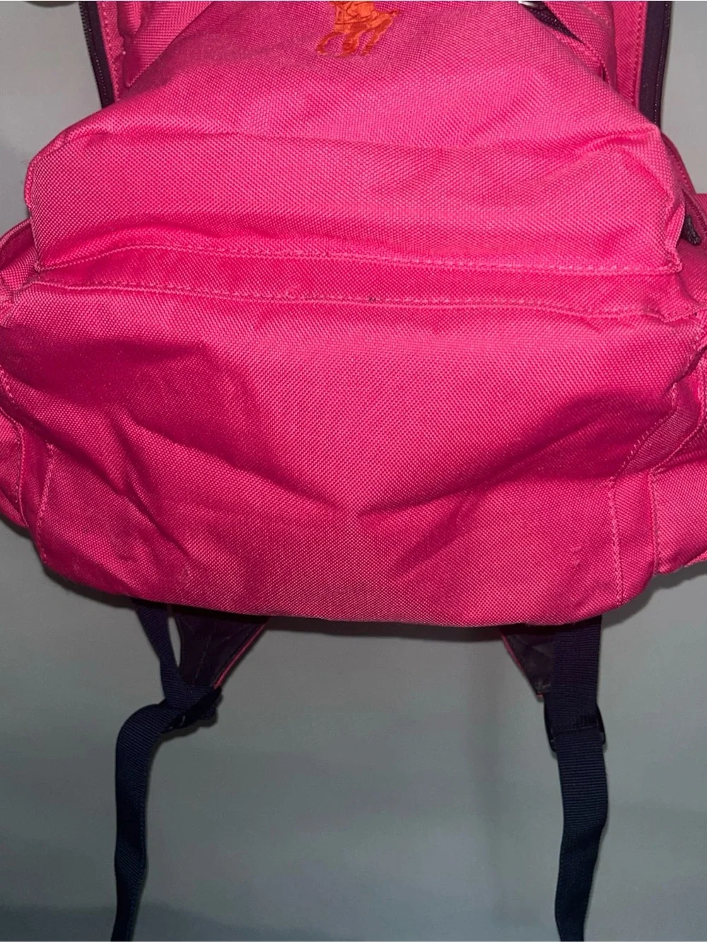 Ralph Lauren Pink Backpack with Orange Pony Embroidery